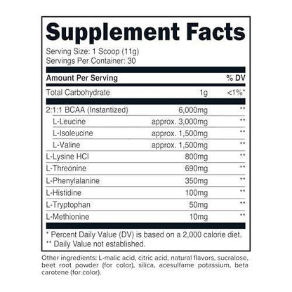Primaforce EAA Powder (30 Servings, Tropical Punch) - Essential Amino Acids for Pre/Intra Workout and Recovery - Non-GMO and Gluten Free