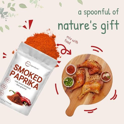 Smoked Paprika Powder, 4 lb (64 oz) | Premium Spanish Source | Sweet & Smoky Flavor | Great for Marinades, Meats & Dressings | Additive Free, Non-GMO, Bulk Supply