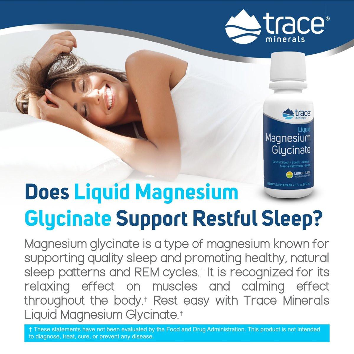Trace Minerals Magnesium Glycinate - Liquid Magnesium Glycinate for Bone, Nerve & Digestive Health - Supports Sleep Quality, Clarity & Focus - Gentle - Lemon Lime Flavor - 8 fl oz (30 Servings) - görsel 5