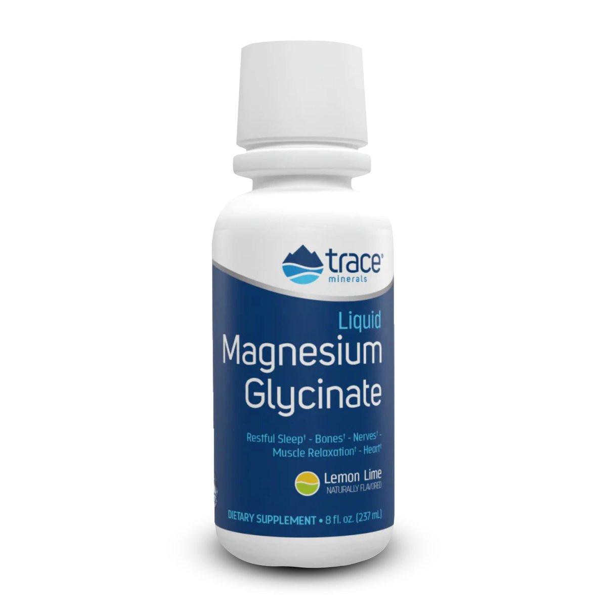 Trace Minerals Magnesium Glycinate - Liquid Magnesium Glycinate for Bone, Nerve & Digestive Health - Supports Sleep Quality, Clarity & Focus - Gentle - Lemon Lime Flavor - 8 fl oz (30 Servings) - görsel 1