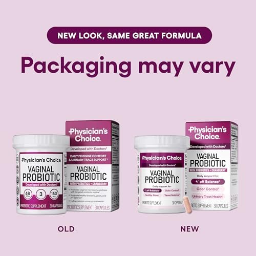 Physician's CHOICE Vaginal Probiotics for Women - pH Balance, Odor Control, Yeast Balance, Vaginal Flora & Feminine Health - 6B CFU with Organic Prebiotics and Cranberry Extract - 30 CT - görsel 1