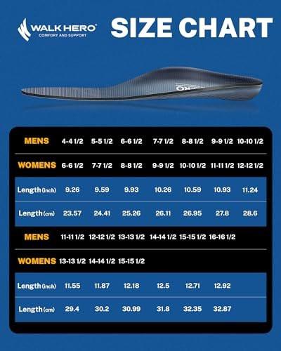 Walkhero Plantar Fasciitis Pain Relief Insoles High Arch Support Orthotic Shoes Inserts, Relieve Flat Feet and Foot Fatigue (Mens 6-6 1/2 | Womens 8-8 1/2, Gray) - görsel 5