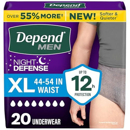 Depend Night Defense Adult Diapers, – Extra Absorbency: The core contains super-absorbent polymers that lock away – Image 2