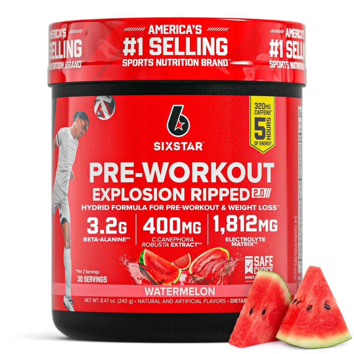Six Star Pre-Workout Explosion, Watermelon (30 Servings) - Preworkout Energy Powder Supplement for Men & Women - Pre Workout Drink Mix with Creatine & Beta Alanine - Sports Nutrition Products - görsel 7