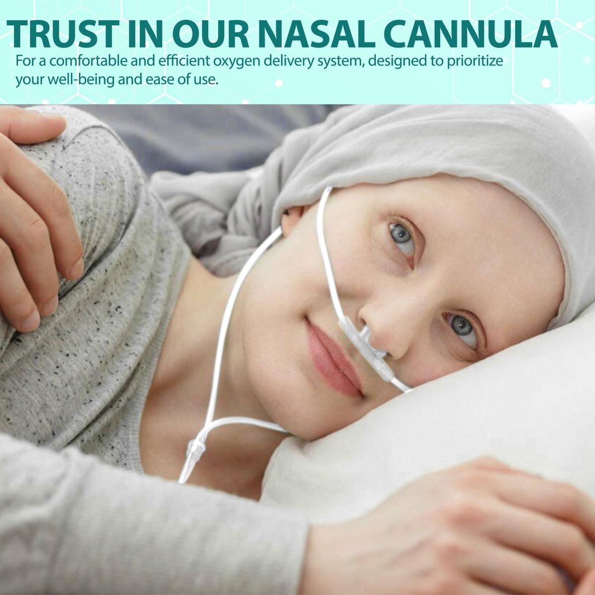 10 Pack High-Flow Ultra Soft Nasal Oxygen Cannula, Green Crush Resistant Tubing with Standard Connection 6.6 Feet - görsel 11