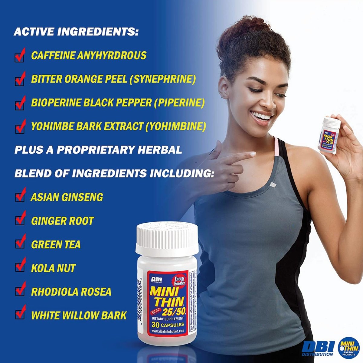 Mini Thin 25/50 - Energy Capsules Formulated with Caffeine - 30 Capsules - görsel 6