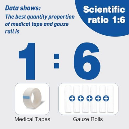 AZEN 100 Pack Gauze Rolls Bandages, 3 in x 4.1 Yards, First Aid Supplies & Premium Medical Supplies, Bandage Wrap Vet Wrap