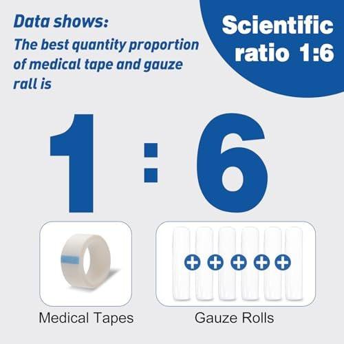 AZEN 50 Pack Gauze Rolls Bandages, 3 in x 4.1 Yards, Premium Medical Supplies & First Aid Supplies, Bandage Wrap Vet Wrap - görsel 10