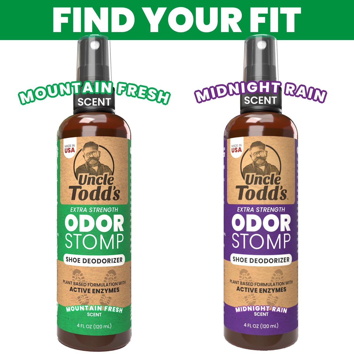 Uncle Todd's Odor Stomp Shoe Deodorizer 2-Pack Mountain Fresh - Proven & Powerful Enzyme Shoe Spray for Odor Elimination in All Footwear - görsel 8