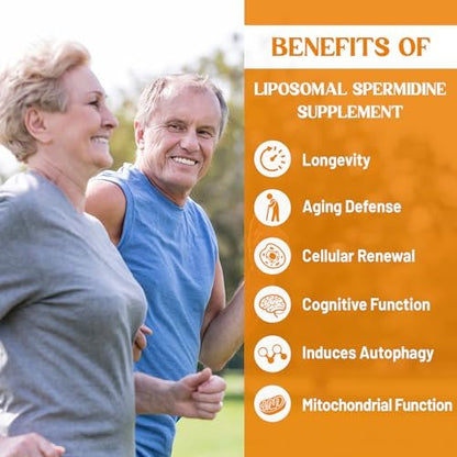 30mg Spermidine Supplement for Men & Women, High Absorption, More Potent Than Spermidine 3HCL - for Cellular Renewal, Longevity & Cognitive, Fermented Wheat Germ Extract, Pure & Natural, 60 Softgels