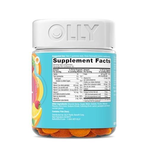 OLLY Prenatal Multivitamin Gummy, Daily Multi Blend for Mommy & Baby, Folic Acid, Omega 3 DHA, Vitamins A & D, Sweet Citrus Flavored, 42 Day Supply - 84 Count - görsel 2