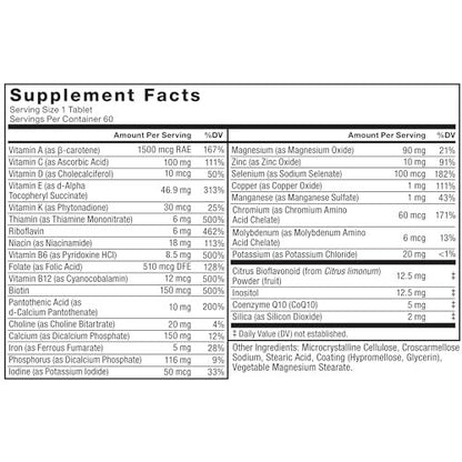 Force Factor Men’s Multivitamin 50 Plus, Multivitamin for Men with 26 Vitamins and Minerals, and Phytonutrients to Support Energy, Immunity, and Muscle Function, 60 Tablets