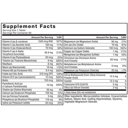 Force Factor Men’s Multivitamin 50 Plus, Multivitamin for Men with 26 Vitamins and Minerals, and Phytonutrients to Support Energy, Immunity, and Muscle Function, 60 Tablets