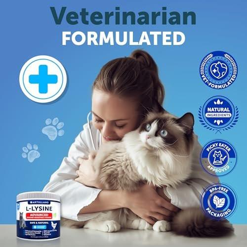 L-Lysine for Cats - Lysine Powder Supplement - 900mg/serving - Immune Support for Cats & Kittens - Sneezing, Runny Nose, Squinting, Watery Eyes, Cold, Eye Function, Respiratory Health - with Taurine - görsel 6
