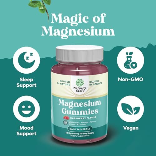 Sugar-Free Extra Strength Calm Magnesium Gummies for Adults - Relaxing Magnesium Citrate Gummies with Elemental Mag - Sleep Aid Soft Chews Raspberry Flavored - Body & Mind Relaxation - 60 Count - görsel 8