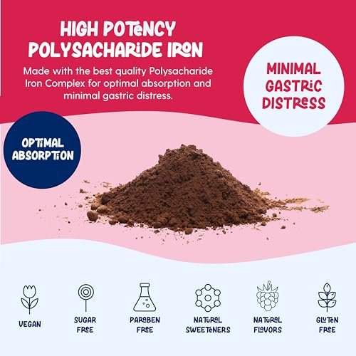 Iron Supplement Liquid Iron High Potency Iron for Women & Adults by Llorens - 100mg Polysaccharide Iron Complex Iron Supplements for Anemia and Iron Deficiency, (Raspberry, 6 oz) - görsel 4