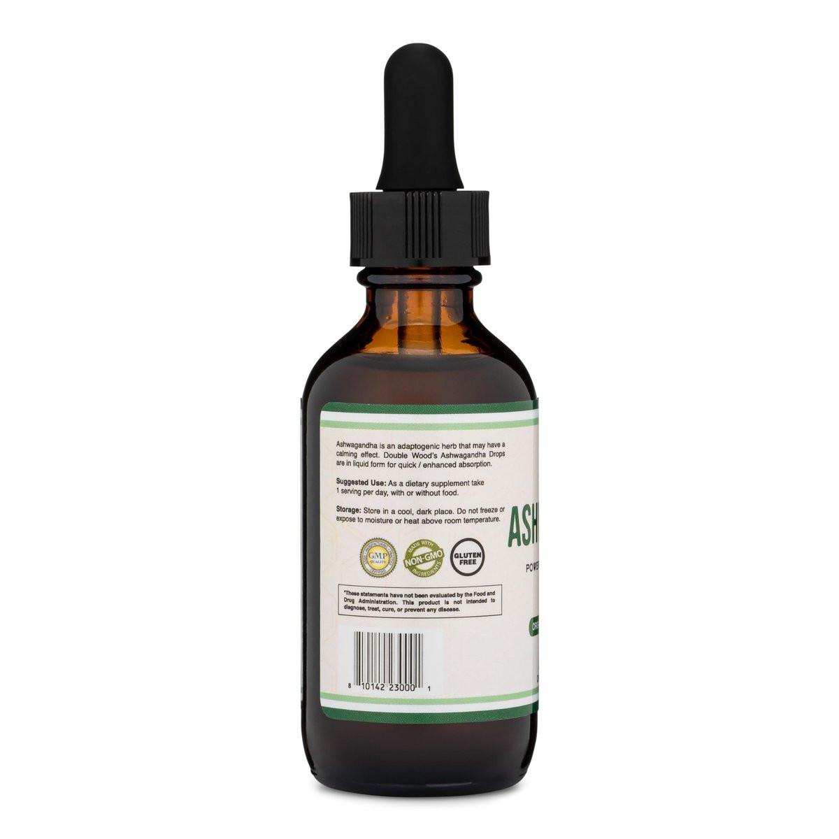 Ashwagandha Organic Drops for Stress Relief (1,200mg, 60 Servings) Ashwagandha Tincture for Adrenal Support and Cortisol Manager (Vegan Safe, Gluten Free, Non-GMO) by Double Wood - görsel 5