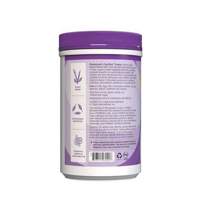 BlueBonnet Nutrition Sunfiber – 6 g of Plant Based Prebiotic Soluble Fiber – Supports Digestive Health* - Instant Dissolve – Non-GMO, Vegan, Kosher, Low-FODMAP – Unflavored, 7.4 OZ, 30 Servings
