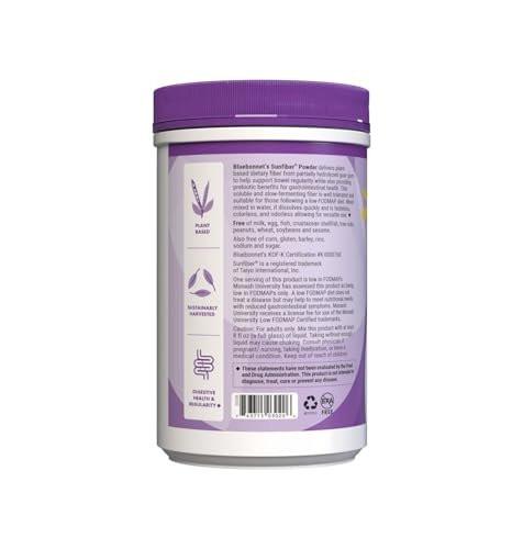 BlueBonnet Nutrition Sunfiber – 6 g of Plant Based Prebiotic Soluble Fiber – Supports Digestive Health* - Instant Dissolve – Non-GMO, Vegan, Kosher, Low-FODMAP – Unflavored, 7.4 OZ, 30 Servings - görsel 11