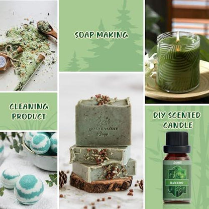 SALUBRITO Nature Fragrance Oils Set, Essential Oils Set - Forest Pine, Ocean Breeze, Rain, Fresh Cut Grass, Mountain Air, Bamboo, Premium Scented Oil for Diffuser, Candle, Soap Making