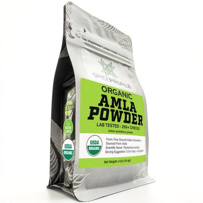 Spice Profile USDA Organic Amla Powder, Lab Tested for Heavy Metals, Resealable 4oz Pouch, Amalaki, Grosella Espinosa India