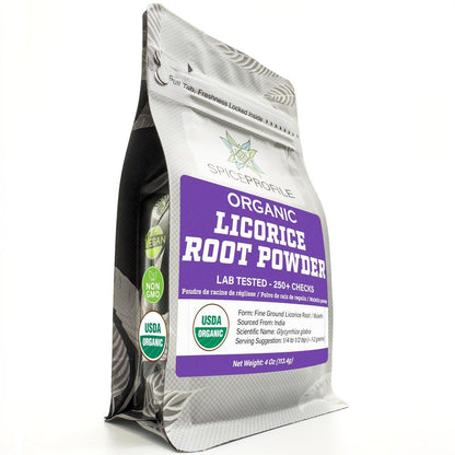 Spice Profile USDA Organic Licorice Root Powder, Lab Tested for Heavy Metals, Resealable 4oz Pouch, Mulethi, Regaliz en Polvo