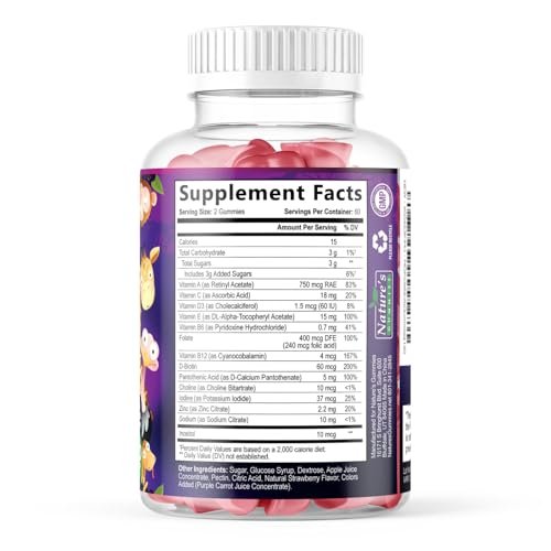 Multivitamin for Kids - Complete Daily Children's Multi Vitamin Gummy Chew with Vitamin D, B Vitamins, Zinc & More - Energy, Memory Focus & Immune Health Support - Natural Berry Flavor - 120 Gummies - görsel 4