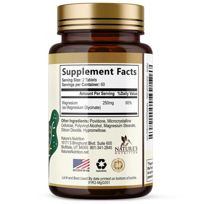 Magnesium Glycinate 250mg Per Serving - 100% – High Potency Chelated Magnesium: Each serving provides 250mg of – Image 13
