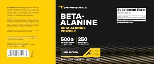 Primaforce Beta Alanine Powder 500 Grams (1.1lbs) Unflavored - Pre Workout and Post Workout Supplement - görsel 7