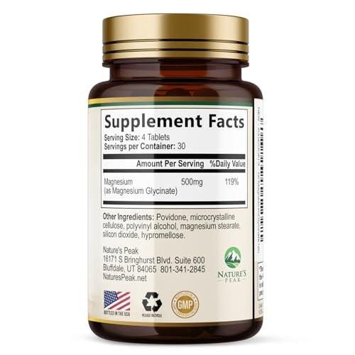 Magnesium Glycinate 500mg Per Serving - Chelated Magnesium Supplement for High Absorption - Muscle, Bone & Heart Health Support - Easy on Stomach Non-GMO Vegan, USA Bottled - 120 Tablets - görsel 18