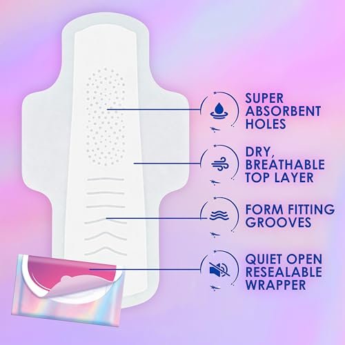 Always Pocket Feminine Pads with FlexFoam, Size 2, Heavy Flow, with Wings, Unscented, 60 Count (3 Packs of 20) - görsel 4