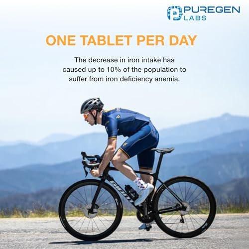 Puregen Labs Iron 65mg - High Potency Iron Supplement | No Artificial Color Additives - Total 400 Tablets - görsel 10
