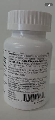 Puregen Labs Iron 65mg - High Potency Iron Supplement | No Artificial Color Additives - Total 400 Tablets