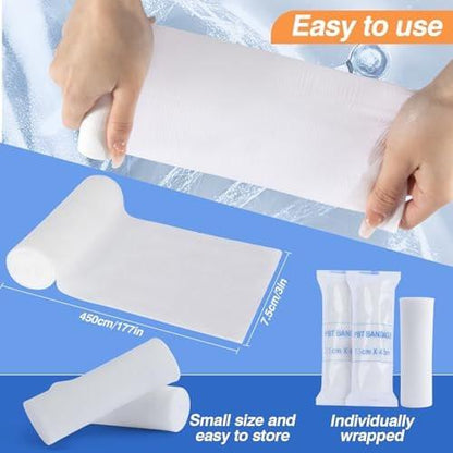MAQIHAN 15PACK Gauze Rolls Bandages - 3 in x 4.9 Yards Individually Wrapped Rolled Gauze, Halloween Mummy Wraps, Breathable First Aid Supplies, Lightweight Wound Care Kit, Bandage Wrap