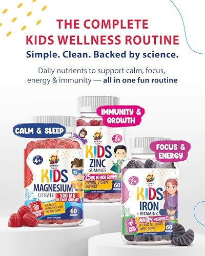 SUNNY SAM Iron Gummies for Kids & Teens - 10mg Vitamins with Vitamin C - Low-Sugar Chewable Iron Gummy Supplement for Immune Support, Supports Red Blood Cell Production for Children & Teen Girls - görsel 15