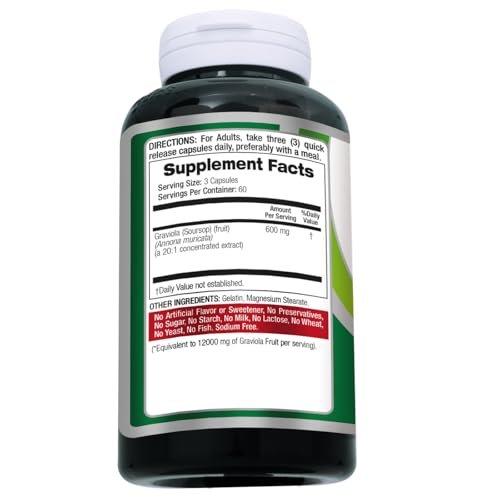FITO MEDIC'S Lab Soursop Supplement Graviola 180 Capsules - görsel 3
