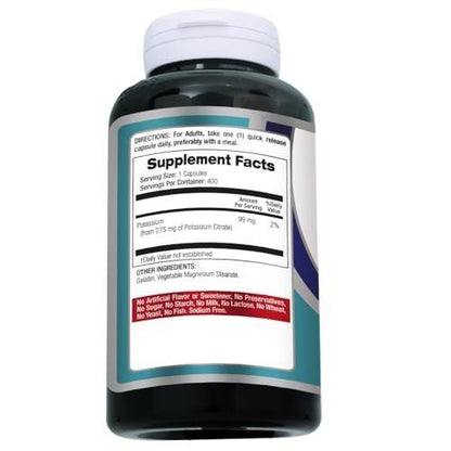 FITO Medic’S Lab Potassium Citrate Supplement, 400 Capsules, Potassium Formula