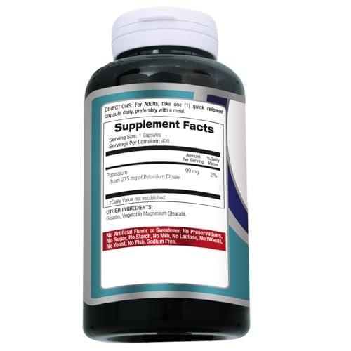 FITO Medic’S Lab Potassium Citrate Supplement, 400 Capsules, Potassium Formula - görsel 1