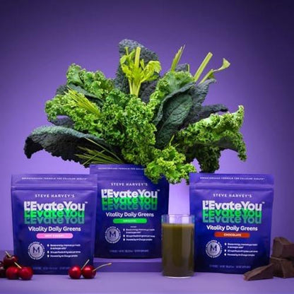 L'Evate You Vitality Daily Greens Powder (28 Servings) - 30 Superfoods, 9 Greens for Cellular Energy Boost, Tart Cherry Flavor