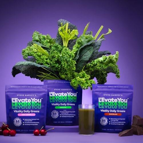 L'Evate You Vitality Daily Greens Powder (28 Servings) - 30 Superfoods, 9 Greens for Cellular Energy Boost, Tart Cherry Flavor - görsel 6