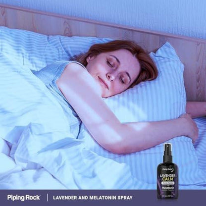Piping Rock Melatonin Sleep Spray for Adults | 8 fl oz | with Melatonin & Lavender for Pillow, Room & Body | Nighttime Calm Mist