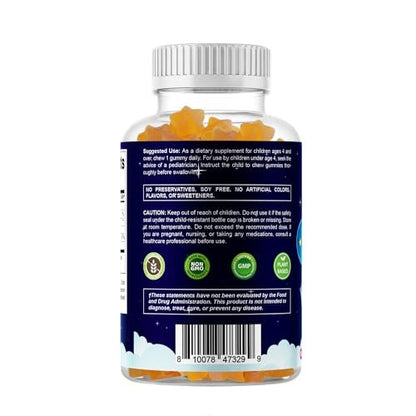 Vitamatic Sugar Free Kids Melatonin 1mg, 90 Gummies, Pineapple & Passionfruit Flavored, 90 Days Supply