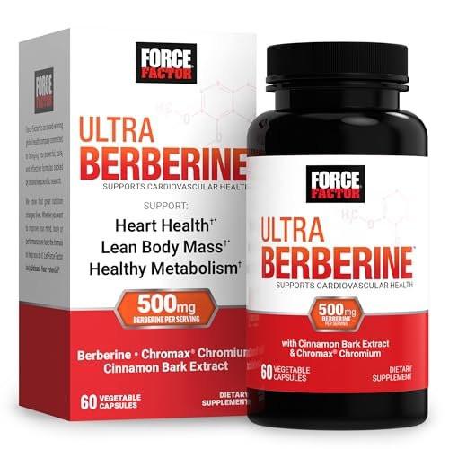 Force Factor Ultra Berberine, Berberine Supplement with 500mg Berberine HCl Plus Chromium & Cinnamon Bark Extract to Support Metabolism & Daily Wellness, Non-GMO, Gluten Free, 60 Vegetable Capsules - görsel 5
