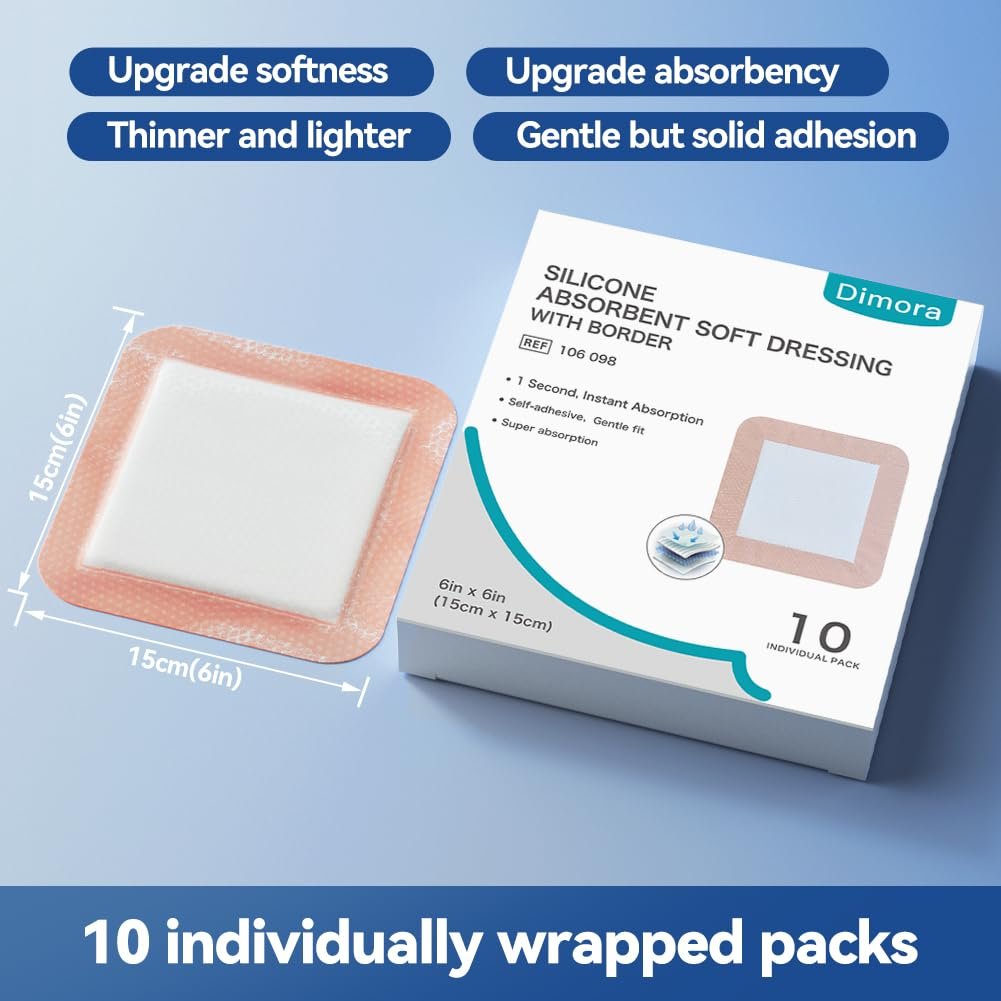 Dimora Silicone Super Absorbent Wound – Latex-Free and Hypoallergenic: Free from natural rubber latex, reducing – Image 5