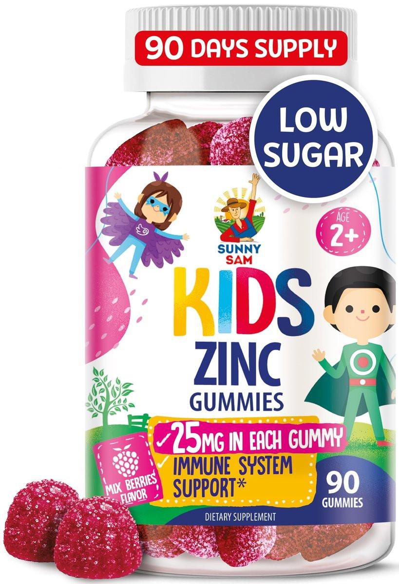 Zinc Gummies for Kids - Chewable Zinc Gummy Supplement for Children Immune Support - Low Sugar Natural Antioxidant Non-GMO Vitamin Chewables for Toddlers & Teens - 90 Gummies - görsel 3