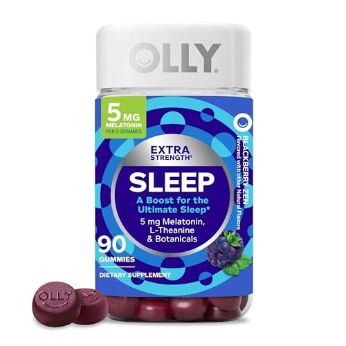 OLLY Extra Strength Sleep Gummy 5 mg Melatonin, L-Theanine, Chamomile, Lemon Balm Extracts, Sleep Aid, BlackBerry Flavor - 90 Count - görsel 14