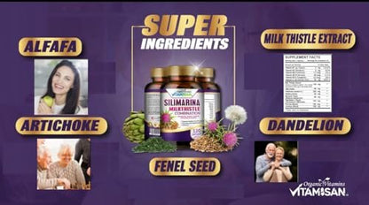VITAMISAN Milk Thistle with Dandelion, – Dandelion Root: Traditionally used to stimulate bile production and aid – Image 2