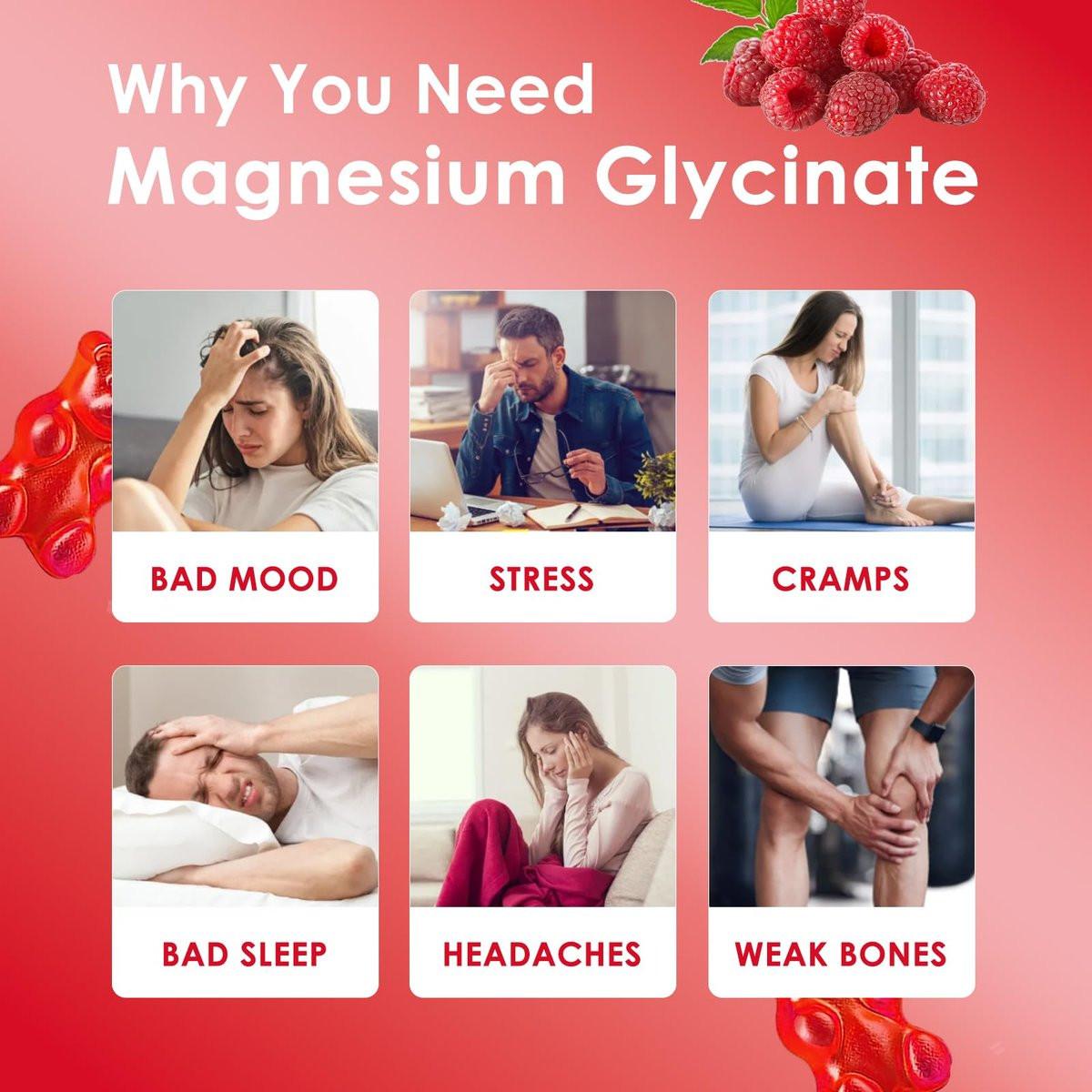 Magnesium Glycinate Gummies 500mg | Relaxation Calm Magnesium Gummies | Sugar-Free | Non-GMO | Gluten-Free | Vegan-Friendly for Adults & Kids (60 Raspberry Gummies) - görsel 4