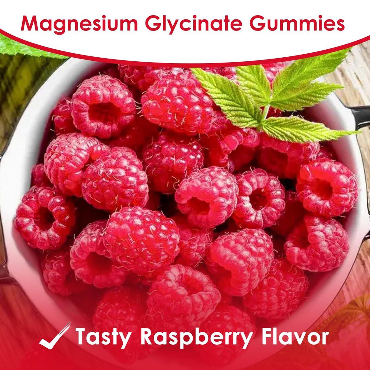 Magnesium Glycinate Gummies 500mg | Relaxation Calm Magnesium Gummies | Sugar-Free | Non-GMO | Gluten-Free | Vegan-Friendly for Adults & Kids (60 Raspberry Gummies) - görsel 14