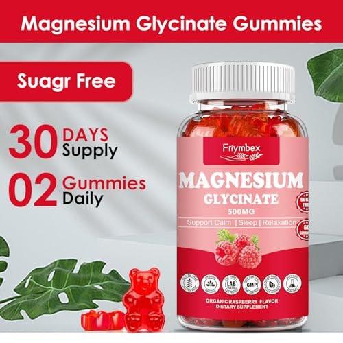 Magnesium Glycinate Gummies 500mg | Relaxation Calm Magnesium Gummies | Sugar-Free | Non-GMO | Gluten-Free | Vegan-Friendly for Adults & Kids (60 Raspberry Gummies) - görsel 5